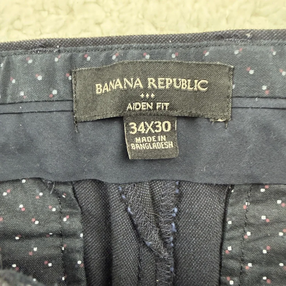 Banana Republic Pants Mens 34x30‎ Navy Aiden Fit Chino Stretch Casual Dress